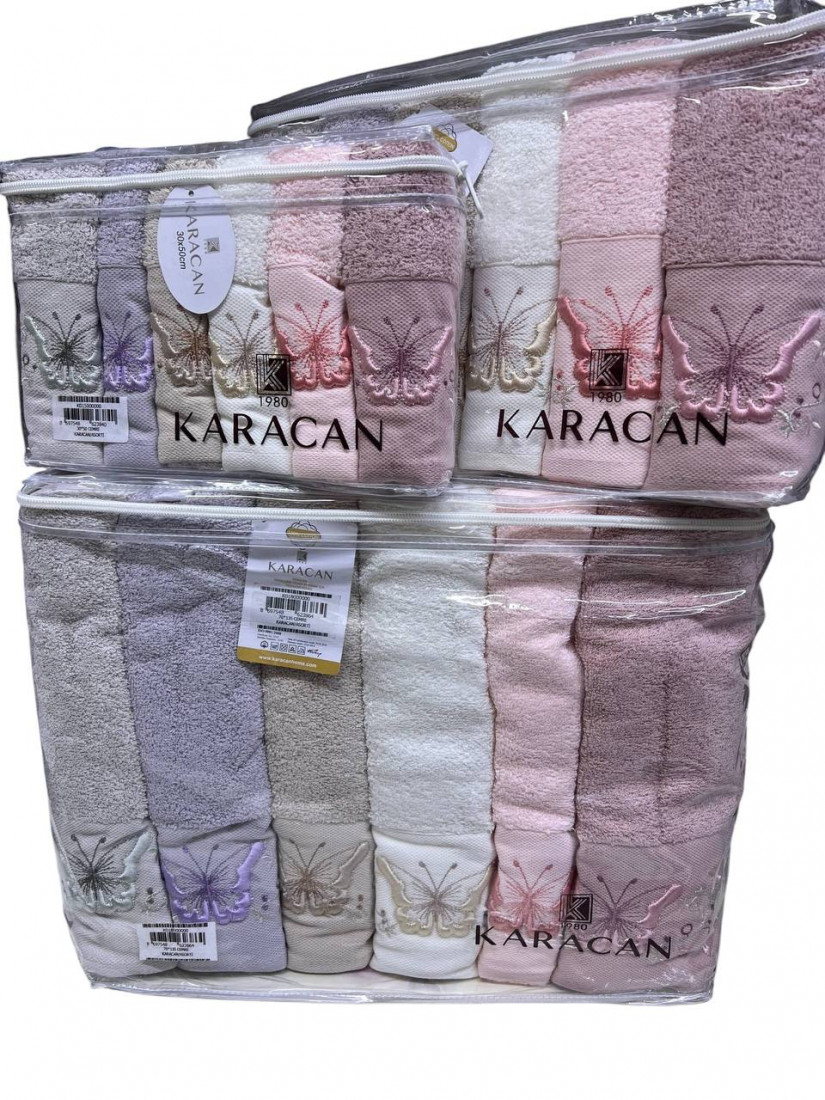 Karacan Cemre — Набор махровых полотенец Premium 18 предметов 100% хлопок
